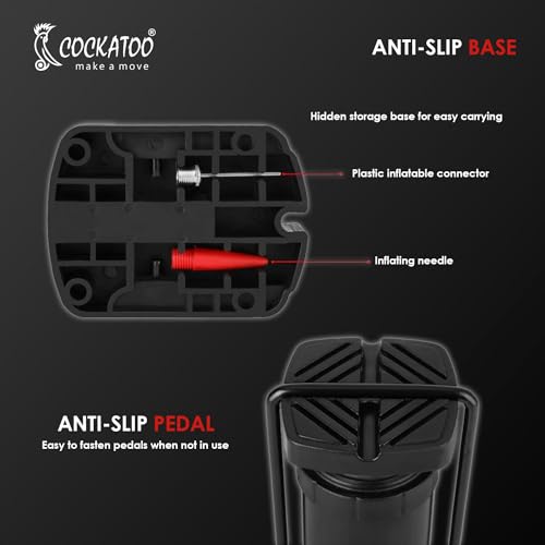 Image of Cockatoo Bicycle Foot Balloon Pump Machine for Bikes and Cycle, Balloon High Pressure Cycle Air Pump for Bicycle, Pump for Cycle Tyre