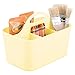 mDesign Cesta de plástico portátil – Cestas de almacenaje pequeñas para manualidades o como costurero – Organizador de lápices, botones, tijeras y pinturas – amarillo claro