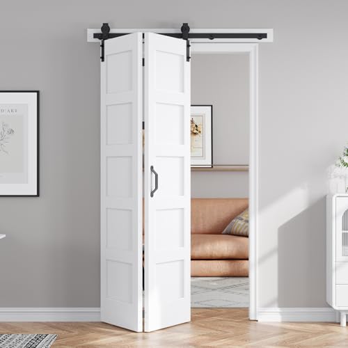 Image of FREDBECK Bi fold Barn Doors 48X84(Double 24x84) Folding Doors for Closet