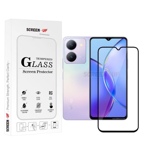 Image of ScreenUp Tempered Glass For vivo Y27 5G - Ultra Clear, 9H Scratch Resistant, Full Coverage, Easy Install Screen Protector