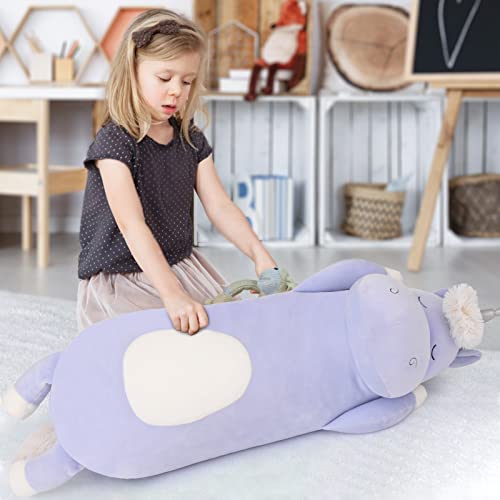 Lanmore 36.2" Unicorn Body Pillow Large Hugging Pillow Unicorn Stuffed Animal,Soft Plush Toy For Kids Girl, Animal Body Pillow For Christmas Birthday Valentine's Day, Blue #TOP3