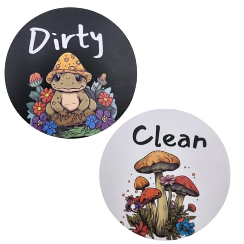 Imán decorativo para lavavajillas con diseño de rana y setas