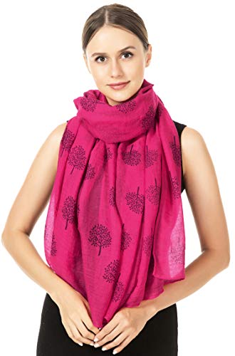 World of Shawls Mulberry Tree Scarf Shawl Wrap Soft Warm (Hot Pink - Stitched Ends)