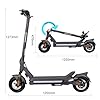 Trottinette Électrique Adulte CUNFON RZ800 - Anti-vol Empreinte, Pneus 10,5'' Tout-Terrain, Batterie 48V 18Ah, Freins Disque+Électronique, Autonomie 80 km，Charge maximale de 150 kg