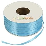 Doppelsatinband 3mm dünn. Farbe in einem schönem Hellblau 100 m Lang.