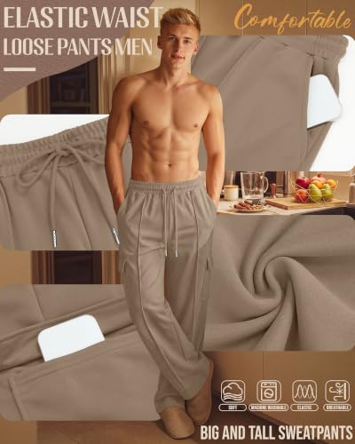 Image of Neer Men's Big and Tall Cargo Sweatpants Baggy Pants