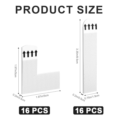 Image of 16 Pairs Straight Picture Frame Hanging Strips & 16 Pairs L-Shaped Picture Hanging Strips, Damage Free Adhesive Picture Hangers Without Nails Wall Hanging Strips for Posters Paintings