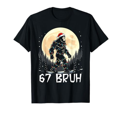 67 Christmas Tree Six Seven Santa Xmas 67 Bruh Sasquatch T-Shirt