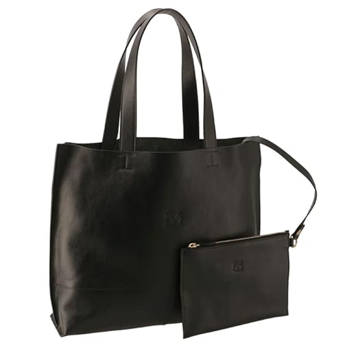 イルビゾンテ 間仕切り トートバッグ 大容量 ブラック シボ革 美品