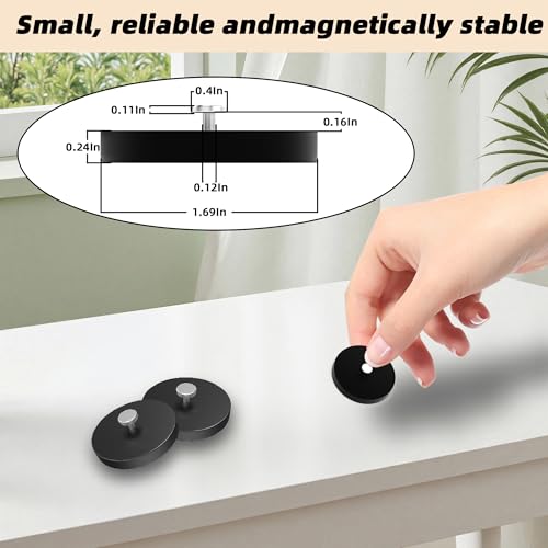 Image of Magnetpro 4 Pieces Strong Rubber Coated Mounting Magnets Anti-Scratch, 30 LBS of Adhesive Power, Magnetic Assembly with T-Shaped Hanging Buckle