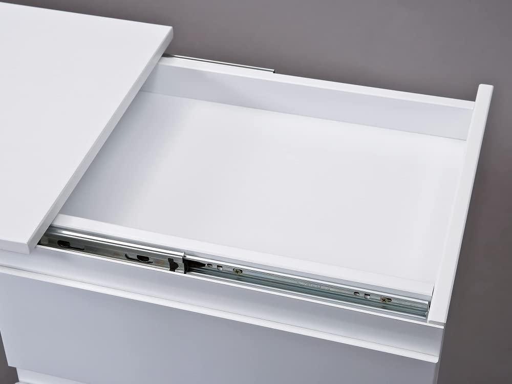 Inter Link - Schreibtisch - Ausziehbarer Schreibtisch - Funktionsschreibtisch - Ausziehbarer Schrank - Weiß Lackiert - Laptop Office, 36D x 72W x 66H cm