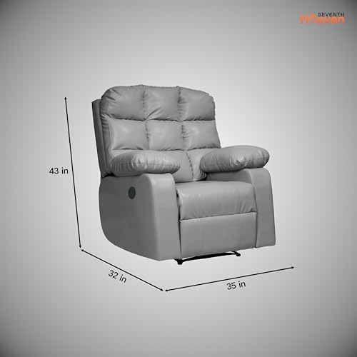 Image of Lumina 1 Seater Motorised Recliner | Single Sofa Chair for Living Room Comfort | Ergonomic Design (Leatherette - Grey)