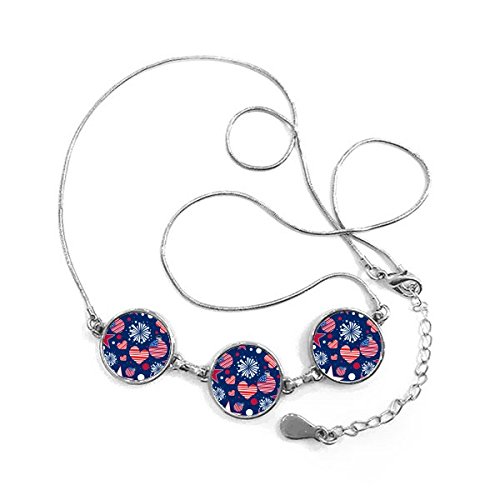 Collier Amérique drapeau USA en coeur pour fête