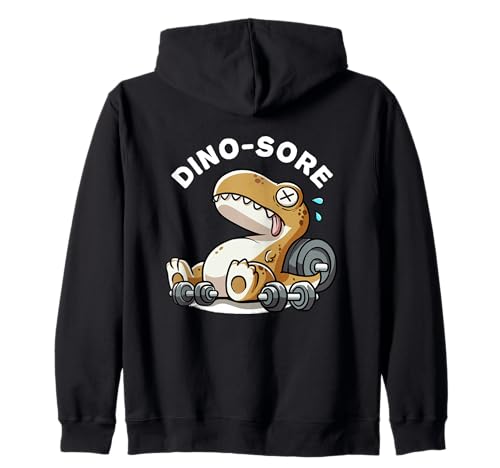 Dinosaurios doloridos Dino Entrenamientos de levantamiento de pesas Citas de gimnasio Gimnasio divertido Sudadera con Capucha