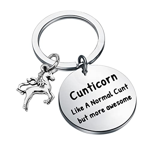 FOTAP Cunt Keychain Cunt- Like A Normal Cunt But More Awesome U Inspirational Charm Gift U Gift for Friend (U key)