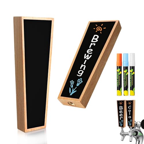 2PCS Wooden Keg Taps Handles Chalkboard Beer Tap Handle Keg Handle for Standard Kegerators Beer...