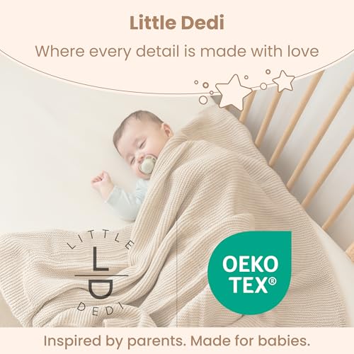 Little Dedi Miękki koc z dzianiny, miękki i oddychający, certyfikat Öko-Tex, lekki i przytulny – idealny dla noworodków, małych dzieci, do łóżeczka dziecięcego, wózka dziecięcego i pokoju dziecięcego