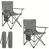 azorex Silla Plegable de Camping con Respaldo y Reposabrazos 48x49x80 cm, Pack de 2)