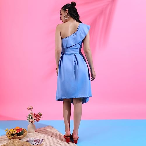 Image of PINACOLADA Women's Solid Dress for Casual Wear | Regular Sleeve | Quality Stretchable Fabric | Dress Crafted with Enhanced Stretch and Comfort Fit for Everyday Wear