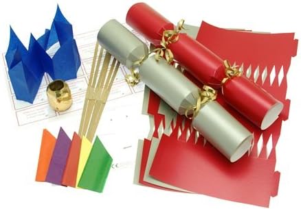 10 X Make Your own Large (14” / 35cm) Christmas Cracker Kits - Red & Silver