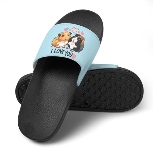 I Love You Guinea Pig Unisex Shower Shoes House Slippers Non-Slip Indoor Bathroom Shoes for Pool Beach 39 (245mm)4