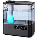 BREEZOME 5L Humidifiers for Bedroom Large Room, 36H Top Fill Cool Mist Humidifier with Essential Oil Tray, 7-Color Mood Light, Timer, Quiet Ultrasonic Humidifier for Home, Baby Nursery, Plants