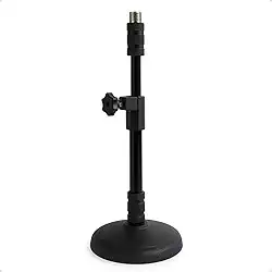 Pedestal Microfone De Mesa Suporte Microfone Bumbo Amplificador Regulagem 23 A 30cm Podcast Preto Zaidan's