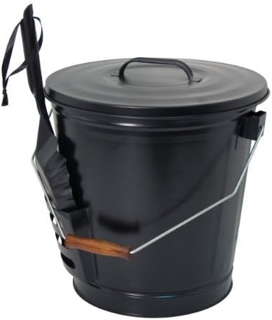 Panacea Fireplace Ash Bucket With Shovel 13 " H Matte Black