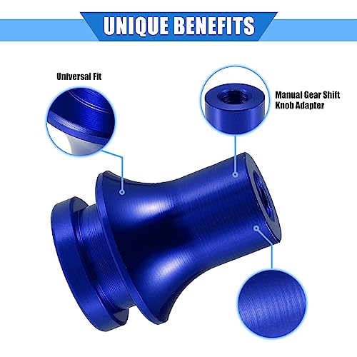 VekAuto Car Gear Shift Knob Adapter, M10x1.5 Shifter Boot Retainer Universal for Manual Transmission Vehicles Durable Aluminum Alloy Blue