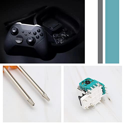 Image of Set of 5 Analog Joystick Repair Kit Compatible with Xbox One Elite 2 Controller Only 3D Thumb Stick Controller Rocker Sensor with T6 T8 Screwdriver and Crowbar