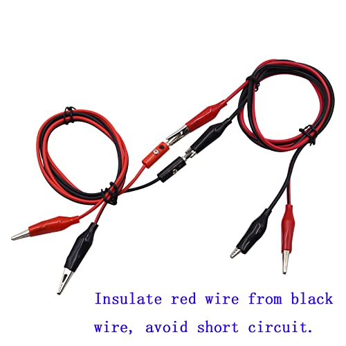 Image of Blomiky 1M 1 Red and 1 Black 2 Wire Alligator Clips to Allligator Clips and 1 Red and 1 Black 2 Wire Alligator Clip Plug to 4mm Banana Plug Alligactor Clip Cable