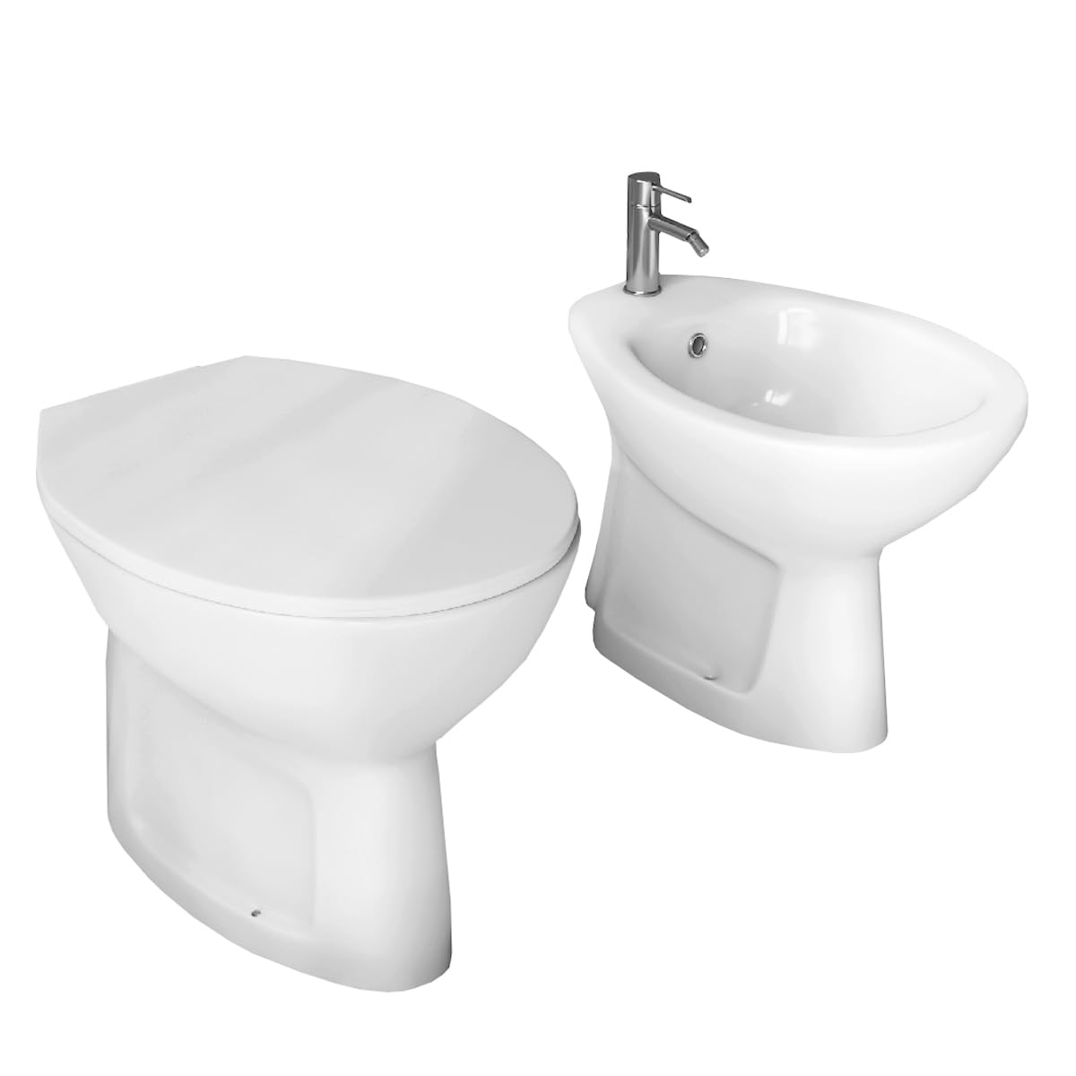 Yellowshop Set Sanitari Bagno SIG, Vaso Rimless e Bidet, Bianco