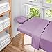 Saloniture 3-Piece Microfiber Massage Table Sheet Set - Premium Facial Bed Cover - Includes Flat and Fitted Sheets with Face Cradle Cover - Lavender