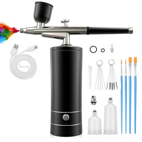 Airbrush Kit with Compressor, Bornbyme Airbrush for Nails Paint Sprayer DIY Air Brush Spray Gun for