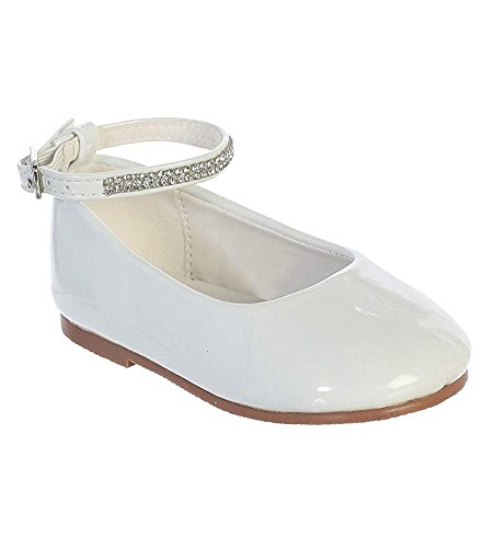 iGirlDress Baby Girls Toddler Patent Rhinestone Ankle Strap Flats Dress Shoes (1 Infant-8 Toddler)