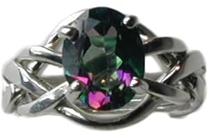 Puzzle Ring Set Graced by Enigmatic Mystic Topaz Stones