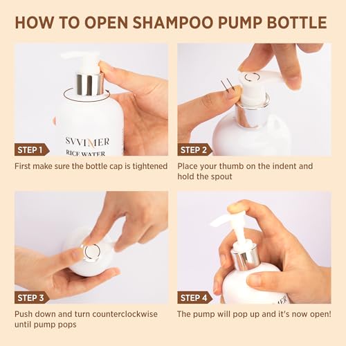 Svvimer Biotin Hair Growth Shampoo: Rice Water for Thickening and Anti-Hair Loss - Natural Rosemary Formula for All Hair Types, 10 Fl Oz