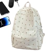 Quorvex Fashion Travel Bag - 40x11x30cm Flower Pattern Backpack With Laptop Compartment | Large Capacity Floral Backpack | Book Schoolbag For Wallet Tablet Laptop Water Bottle Stationery Books