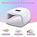 Ayshone Rechargeable LED Gel Nail Lamp,60W Cordless UV Led Nail Light Nail Dryer for Gel Nails with Lifting Handle Touch Sensor LCD Screen(White)