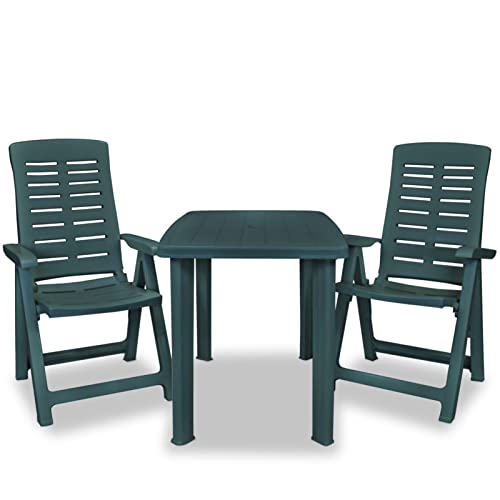 Ensemble table chaise jardin plastique vert pour optimiser les petits balcons