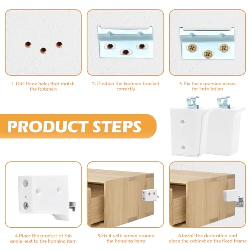 4 Stück Schrankaufhänger Verstellbar mit Deckel, Hängeschrank Halterung Schiene mit Deckel, Aufhängeschiene Küchenschrank für Badezimmer Schränke