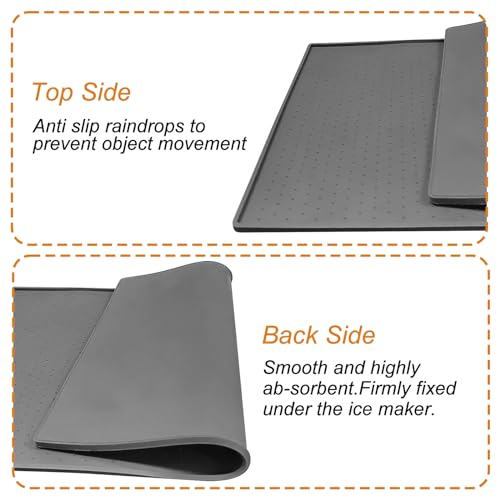 Matelas de glace en silicone imperméable avec bord relevé prévient les déversements liquides, Matelas machine à glace avec points non glissés, portatif 19"x12" (ne comprend pas de fabricant de glace)