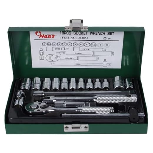 Steckschlüsselsatz HANS 1/4" 6-kant 18 Stück