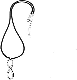 سلسال بتصميم حبل جلد بقلادة متدلية على شكل انفنتي للنساء