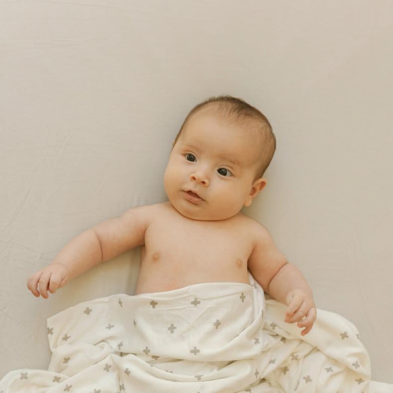 Image of Little Unicorn Premium Stretch Knit Crib Sheet |Super Soft with Optimal Stretch (Pebble)