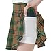 visesunny Girls Flowy Pleated Skirt Brown Green Plaid Tennis Golf Fashion Short Skorts for Casual Dance Outfit XL