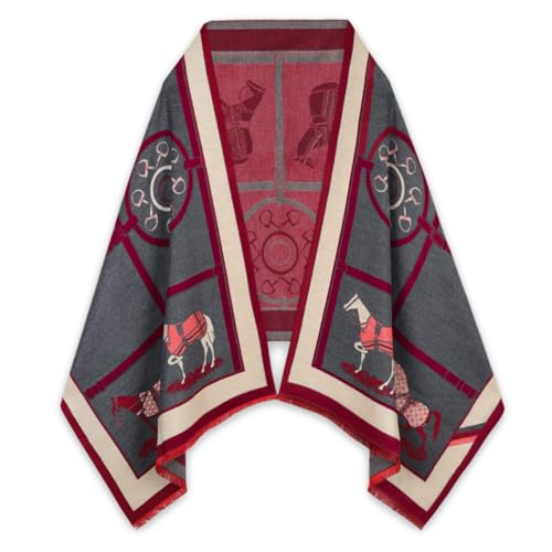 EXTREE Scarfs for Women Pashmina Silky Shawl Wrap for Evening Dressing Blanket Open Front Poncho Cape Aem-black