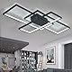 Jsz Deckenleuchte Wohnzimmer 140CM, Moderne Deckenlampe LED, 2700K-6500K Dimmbar lampe wohnzimmer, Black Wohnzimmerlampe Mit Fernbedienung
