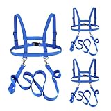 Tmefoy 3 Stück Pferdeleine zum Spielen für Kinder, Verstellbares Pferdegeschirr, pferdeleine Kinder, kinderleine, Spielen Harness für Jungen und Mädchen (blau)