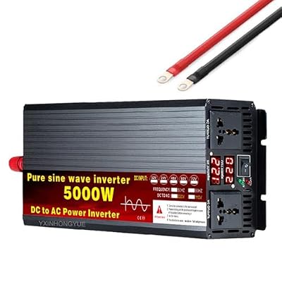 YXINHONGYUE 12V to 110V, 2200W DC 12V-72V Pure Sine Wave Car Inverter Charger for Truck, Home, Vehicles DC to AC Voltage Converter Multifunctional Off-Grid Solar Inverter,24v to 220v 50hz
